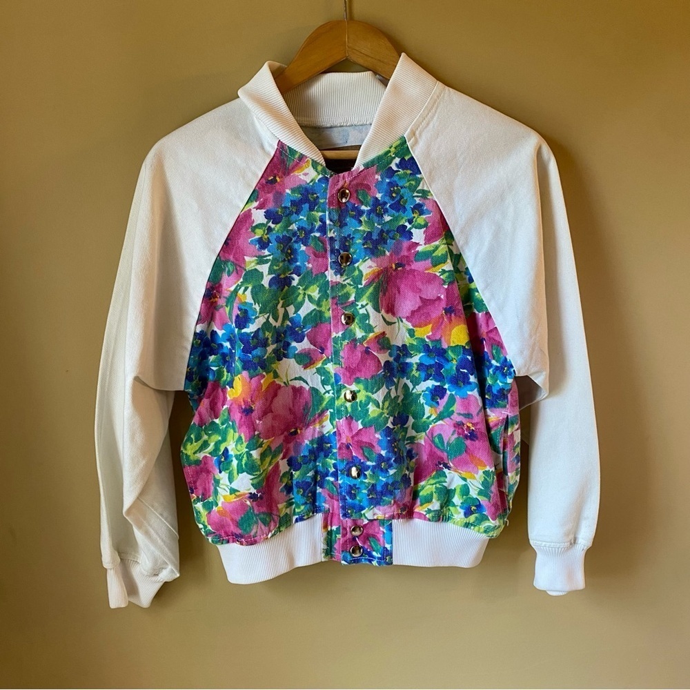 Vintage 90s Action West Floral Denim Jacket Women’s Mediun Cottagecore